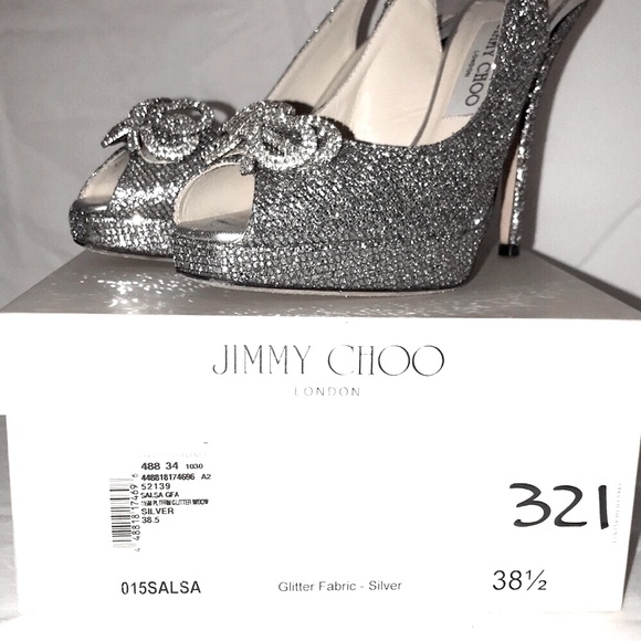 Jimmy Choo 38 1/2 EU Glitter/Silver - Picture 2 of 15
